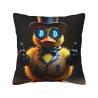 Housse de coussin en peluche réversible 18x18 pouces (Canard mignon Bitcoin)