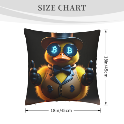 18x18英寸双面毛绒抱枕套（比特币萌鸭）