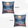 Fodera per cuscino in peluche reversibile (18x18 pollici) - Notte di luna sognante