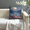 Fodera per cuscino in peluche reversibile (18x18 pollici) - Notte di luna sognante