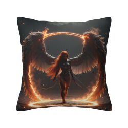Coussin en Peluche Double Face - Ange dans les Flammes (18x18in)