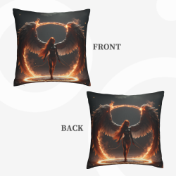 Coussin en Peluche Double Face - Ange dans les Flammes (18x18in)