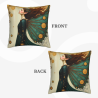 Housse de coussin en peluche double face (18x18 pouces) - Motif fée