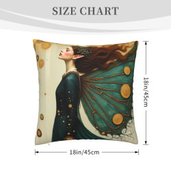 Funda de Almohada de Peluche de Doble Cara (18x18 pulgadas) - Patrón de Hada