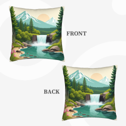Kissenbezug mit Bergsee-Motiv – Okomall
