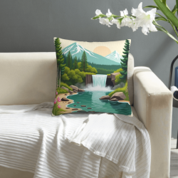 Kissenbezug mit Bergsee-Motiv – Okomall