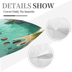 Housse de Coussin en Peluche Lac Montagne - Okomall
