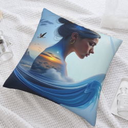 Funda de almohada de felpa de doble cara (18x18 pulgadas) - Patrón soñador