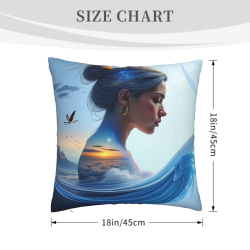 Housse de coussin en peluche double face (18x18 pouces) - Motif rêveur