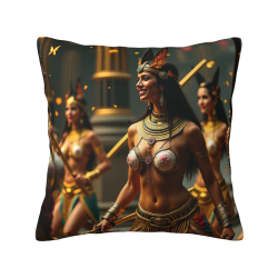غطاء وسادة مخملي مزدوج الجوانب بتصميم مصري 18x18 بوصة