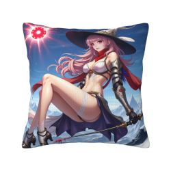 Doppelseitiger Plüsch-Kissenbezug (18x18 Zoll) - Anime-Charakter
