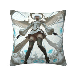 Fodera per cuscino in peluche doppia faccia (motivo angelo) 18x18 pollici