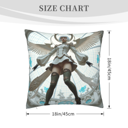 Funda de Almohada de Peluche de Doble Cara (Patrón Ángel) 18x18in