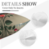 Double - sided Plush Pillowcase (18x18in) - Flower, Butterfly and Red Lip Pattern