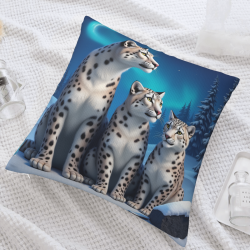 Cuscino in Peluche Motivo Leopardo delle Nevi 18x18in