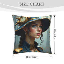Funda de Almohada Steampunk Vintage Belleza - Okomall