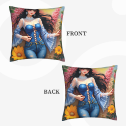 Funda de Almohada Impresa de Felpa de Doble Cara de 18x18in