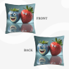 Fodera per cuscino in peluche doppia faccia 18x18 pollici con motivo divertente a fragola