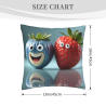 Funda de almohada de felpa doble cara de 18x18 pulgadas con diseño divertido de fresa