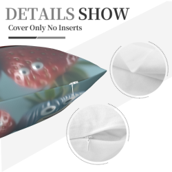 Funda de almohada de felpa doble cara de 18x18 pulgadas con diseño divertido de fresa