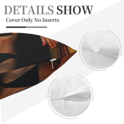 Housse de Coussin en Peluche avec Portrait Féminin Éblouissant - Okomall