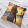 Coussin en peluche double face (Beauté plage d'été)