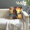 Coussin en peluche double face (Beauté plage d'été)
