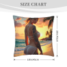 18x18in Double - Sided Plush Pillowcase (Summer Beach Beauty)