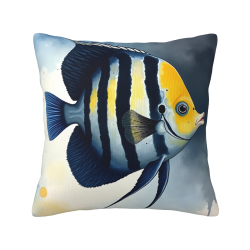 18x18 Zoll Tropenfisch-Muster Doppelseitiger Plüsch-Kissenbezug