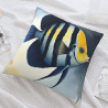 Fodera per cuscino in peluche reversibile da 18x18 pollici con motivo pesci tropicali
