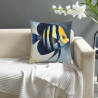 Fodera per cuscino in peluche reversibile da 18x18 pollici con motivo pesci tropicali