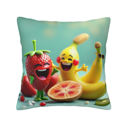 Fodera per Cuscino in Peluche Motivo Frutta - Okomall