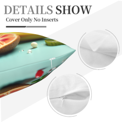 Funda de Almohada de Felpa con Estampado de Frutas - Okomall
