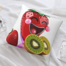 18x18 Zoll Doppelseitiges Plüsch-Kissenbezug (Erdbeer- und Kiwi-Muster)
