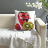 Funda de Cojín de Felpa de Doble Cara 18x18 pulgadas (Patrón de Fresas y Kiwis)