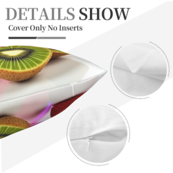 18x18 Inch Double - Sided Plush Pillowcase (Strawberry and Kiwi Pattern)