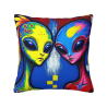 雙面毛絨抱枕套（外星圖案）18x18in