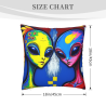 Doppelseitiges Plüschkissenbezug (Alien-Muster) 18x18 Zoll