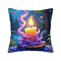 Funda de Almohada de Felpa Doble Cara (18x18 pulgadas) - Patrón de Vela Soñadora