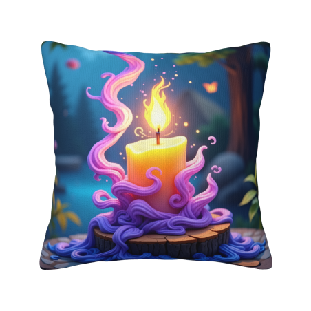Funda de Almohada de Felpa Doble Cara (18x18 pulgadas) - Patrón de Vela Soñadora