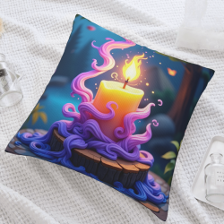 더블 사이드 플러시 베개커버 (18x18인치) - 드리미 캔들 패턴