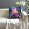 غطاء وسادة مخمل مزدوج الجوانب (18x18 بوصة) - تصميم شموع الأحلام