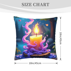 Funda de Almohada de Felpa Doble Cara (18x18 pulgadas) - Patrón de Vela Soñadora
