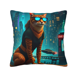 Coussin Chat Futuriste - 45x45 cm | Okomall