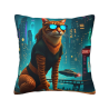 Futuristisches Katzenkissen - 18x18 Zoll | Okomall