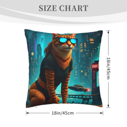미래 고양이 베개 - 18x18 인치 | Okomall