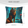 Futuristisches Katzenkissen - 18x18 Zoll | Okomall