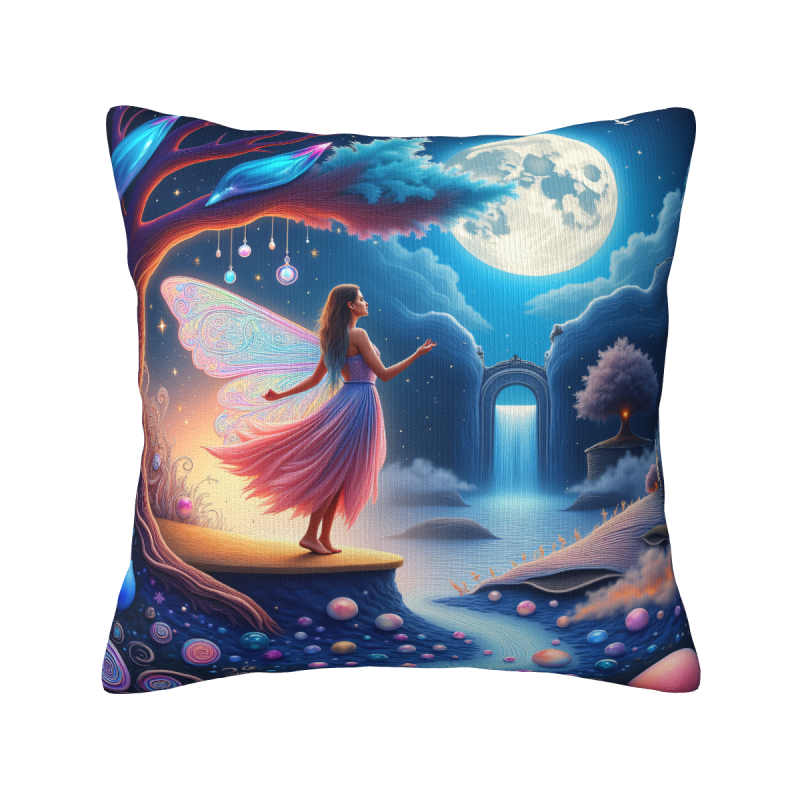 Coussin en peluche (Elfe Rêveuse) 45x45 cm