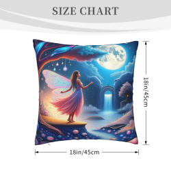 Coussin en peluche (Elfe Rêveuse) 45x45 cm