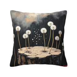 Fodera per cuscino in peluche reversibile (18x18 pollici, motivo tarassaco)